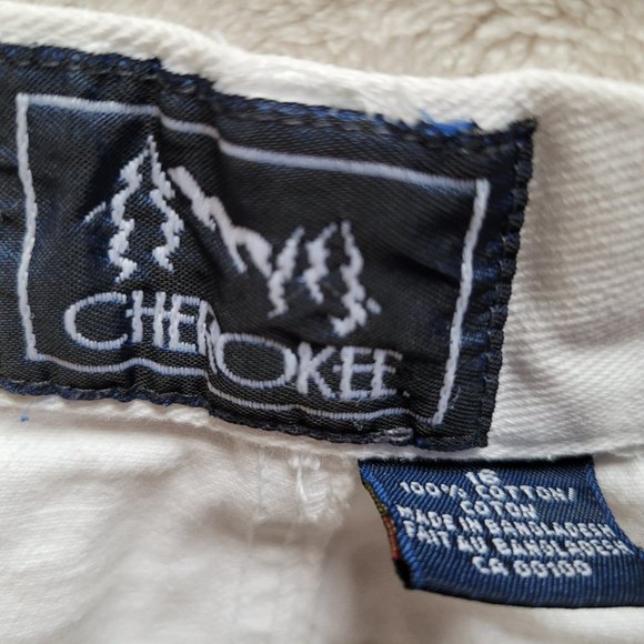 Vintage Cherokee White Jean Denim Shorts High Waisted Size 16 - Picture 5 of 8